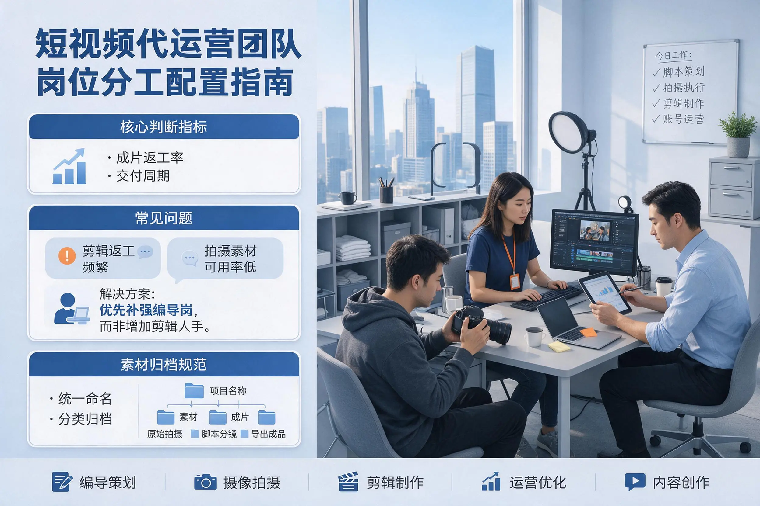 短视频代运营团队如何配置?四川企业岗位分工科普说明