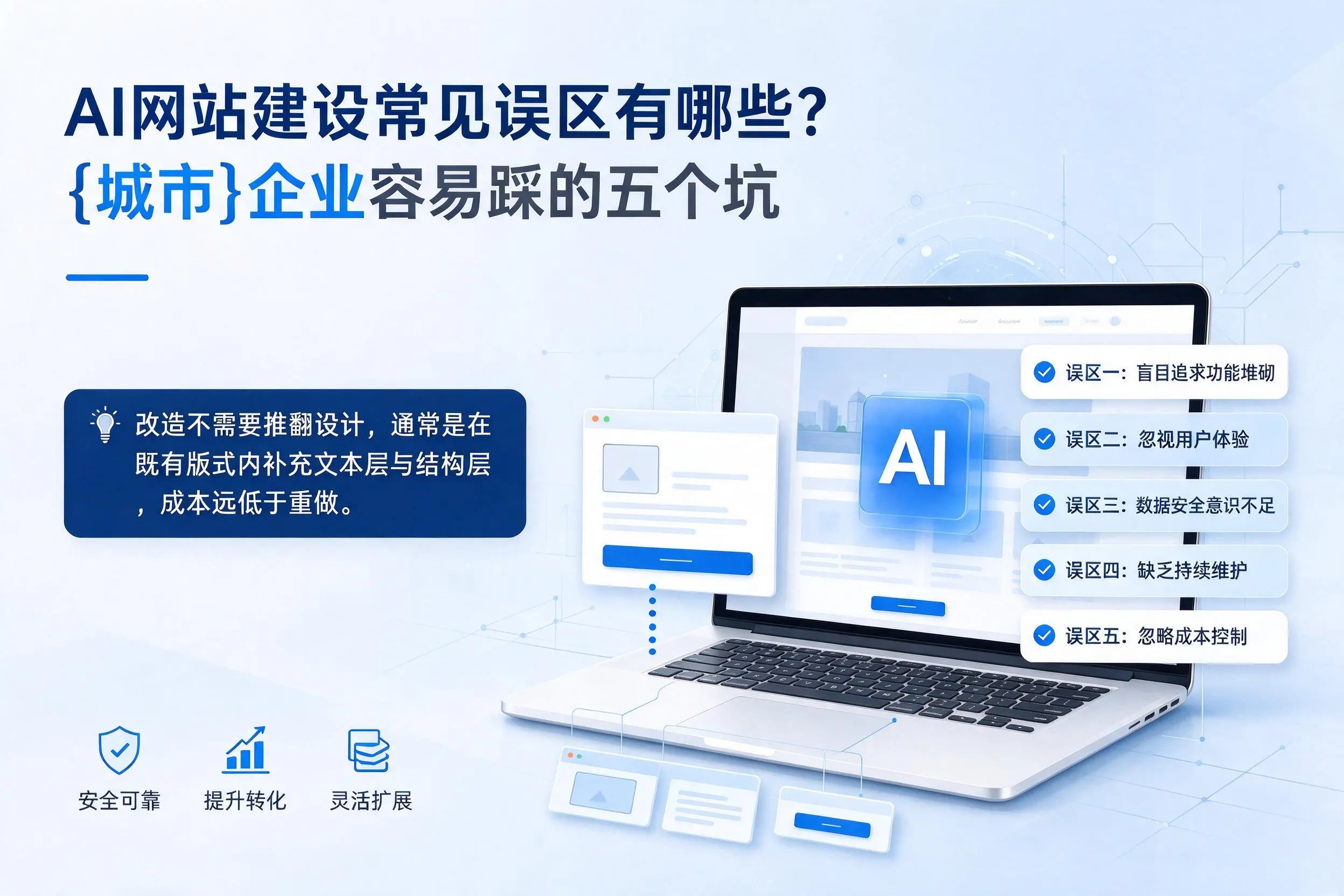 AI网站建设常见误区有哪些?四川企业容易踩的五个坑